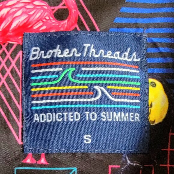 BROKEN THREADS ADDICTED TO SUMMER UV SHIELD MENS SURF BUTTON UP SIZE SMALL - Picture 2 of 11